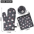 thumbnail image 6 of Dark Christmas Snowman Pattern Kitchen Oven Mitt and Pot Holder Sets 2 Pcs for Baking, Cooking and Grilling, Heat Resistant Up To 392 °F, 6 of 7