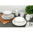 thumbnail image 3 of 10 Strawberry Street Simply Coupe 16-Piece Ceramic Dinnerware Set, Gray, 3 of 9