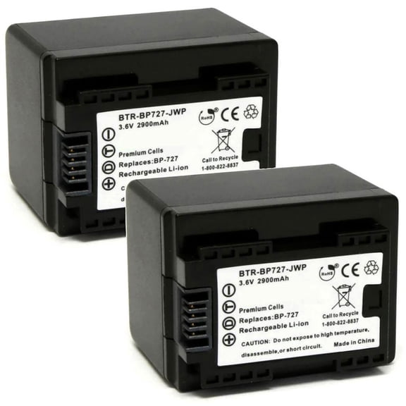 Replacement for Canon HF R400 Battery (2-Pack, 2600mAh)