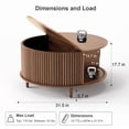 thumbnail image 6 of JOINICE Round Coffee Table with Storage and Sliding Door,Mid Century Modern Wooden Center Table,for Living Room,Walnut, 6 of 10