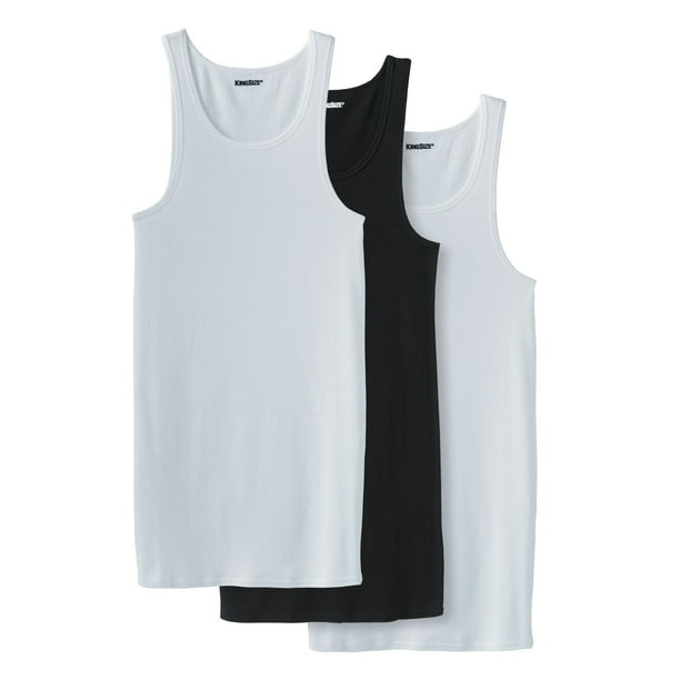 Kingsize Men's Big & Tall Cotton Tank Undershirt 3Pack
