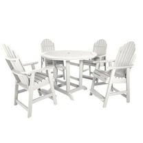 Highwood's 48" Round 5-pc Hamilton Dining Set - Counter Height, Outdoor, Eco-friendly, Synthetic Wood