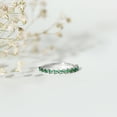 thumbnail image 5 of Rosec Jewels Lab Grown Emerald Half Eternity Stackable Ring for Women - AAAA Quality, 10K White Gold, US 8.50, 5 of 8