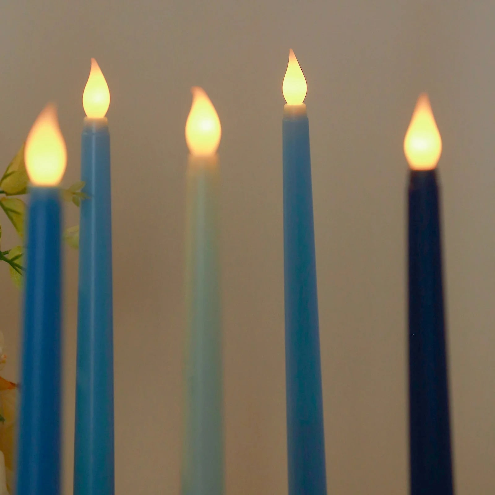 BalsaCircle 8 Blue 11" LED Mixed Taper Flameless Candles Lights Wedding Reception
