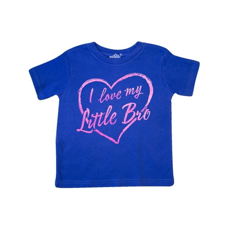 

Inktastic I Love My Little Bro in Pink Chalk Heart Gift Toddler Boy or Toddler Girl T-Shirt