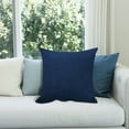 thumbnail image 4 of HomeDM Set of 2 Decorative Throw Pillow Covers, Square Soft Cushion Cover Pillowcase for Sofa Couch Bed Living Room, 17.7x17.7 inch, Dark Blue, 4 of 5