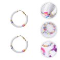 thumbnail image 3 of 1 Pair Disc Beaded Strand Earrings Stylish Polymer Clay Stack Ear Drop for Women, 3 of 8
