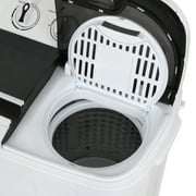 HomGarden 13lbs 2 in1 Compact Top-Load Washing Machine, Mini Twin Tub W/Wash & Spin Dry Cycle, White