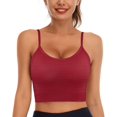 thumbnail image 4 of Charmo Womens Padded Crop Tank Tops Ribbed Knit Fitness Workout Yoga Cami, 4 of 8