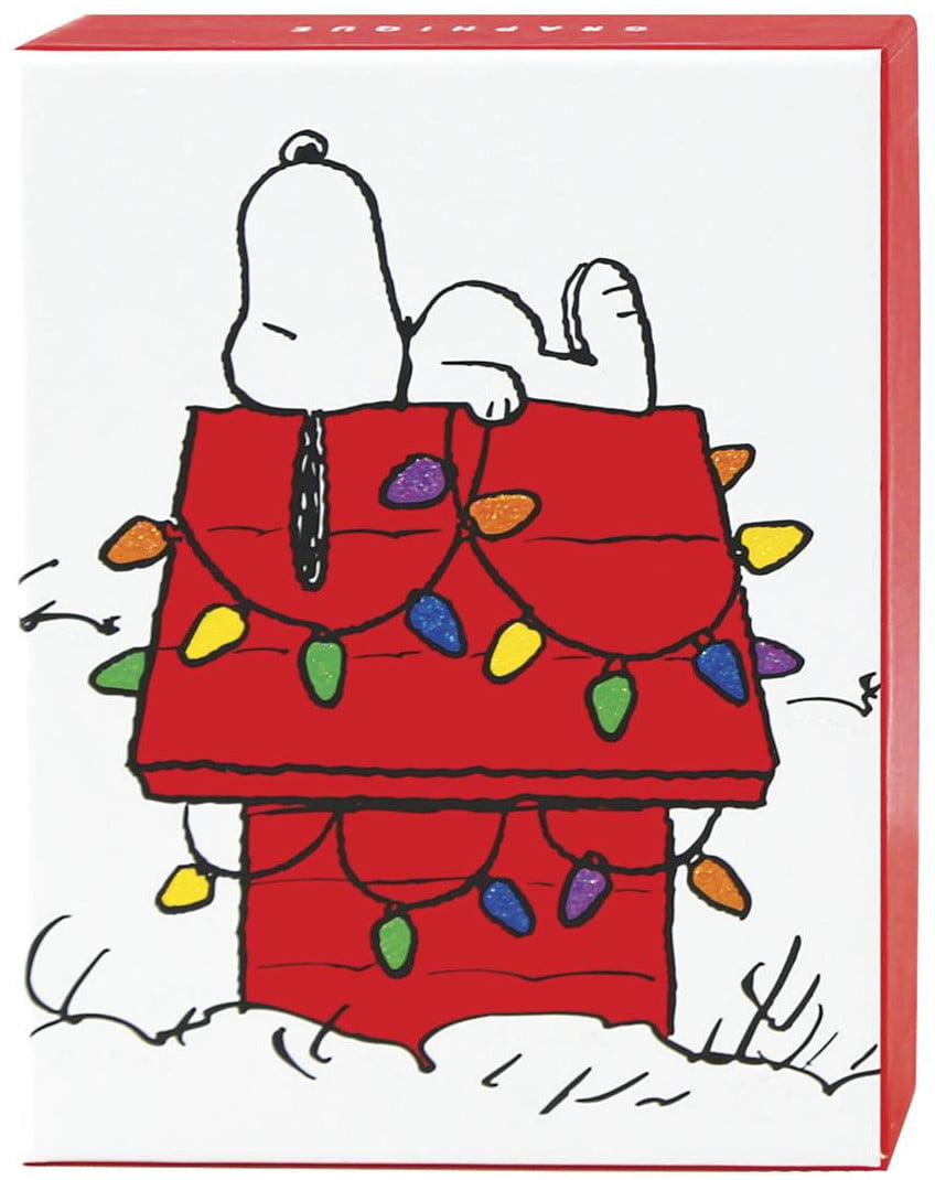 Graphique De France Snoopy On Dog House Petite Box Of Peanuts Christmas Cards Walmart Com Walmart Com