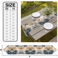 thumbnail image 3 of Blue Brown Palm Leaf Table Runner Linen Burlap Table Runner 90 Inches Long Summer Botanical Vintage Dresser Scarves for Kitchen Island Coffee Dining Room Party Wedding Banquet Holiday Decor 13"x90", 3 of 8