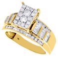thumbnail image 3 of 10K Yellow Gold Round & Baguette Genuine Diamond Ladies Engagement Ring 0.90 Ct., 3 of 5
