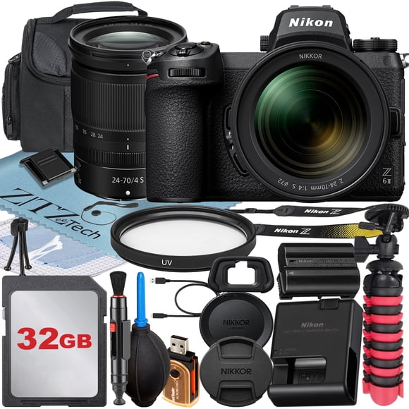 Nikon Z6 II Mirrorless Camera with NIKKOR Z 24-70mm f/4 S Lens + 32GB Memory Card + Case + UV Filter + ZeeTech Accessory Bundle