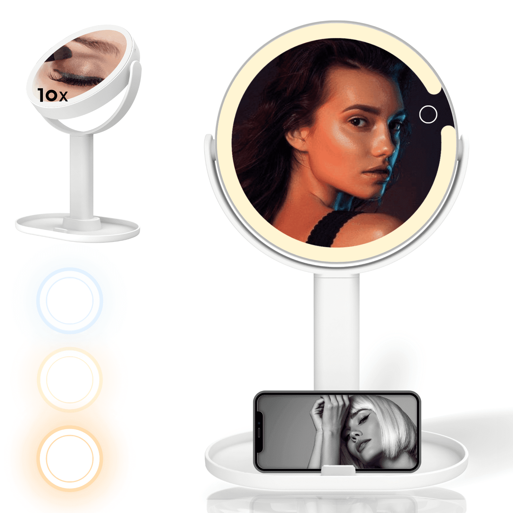 VioaFlxi 8" Lighted Makeup Mirror with 10X Magnification photo 1