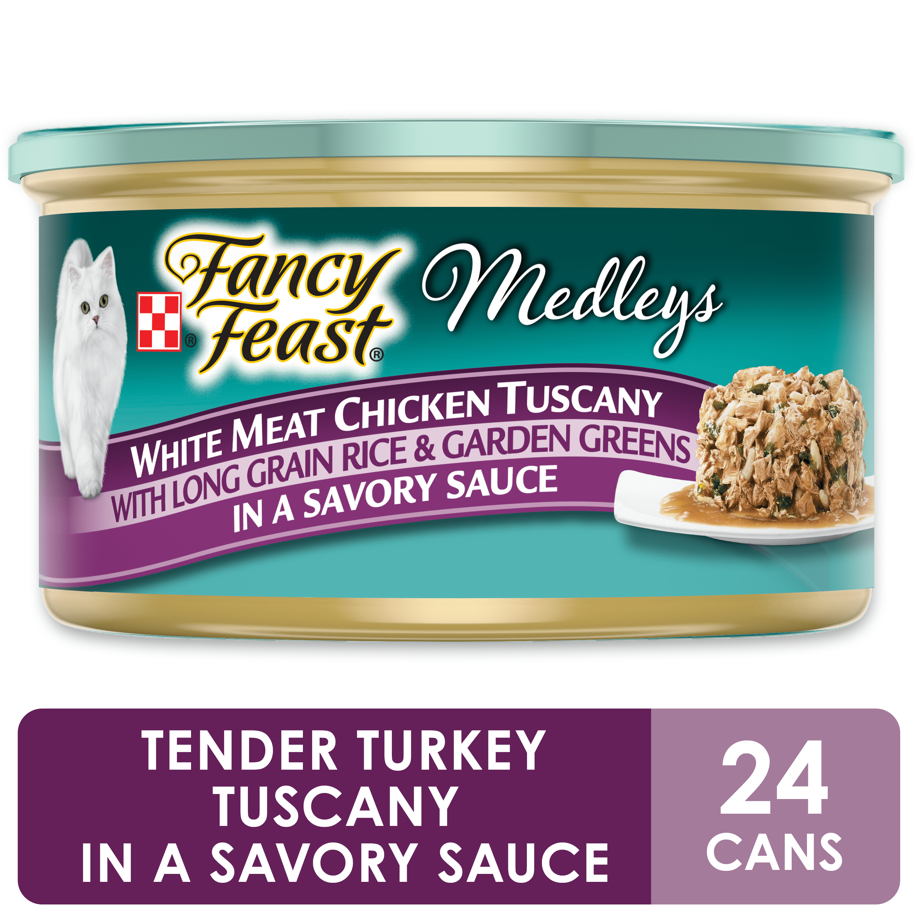 (24 Pack) Fancy Feast Wet Cat Food, Medleys White Meat Chicken Tuscany