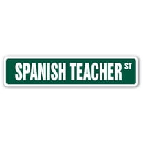 Spanish Teacher Street [3 Pack] of Vinyl Decal Stickers | 1.5" X 7" | Indoor/Outdoor | Funny decoration for Laptop, Car, Garage , Bedroom, Offices | SignMission