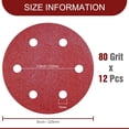 thumbnail image 3 of Awutzut 9 Inch 6 Hole Sanding Discs 80 Grit Hook and Loop for Drywall Sander 12PCS, 3 of 7