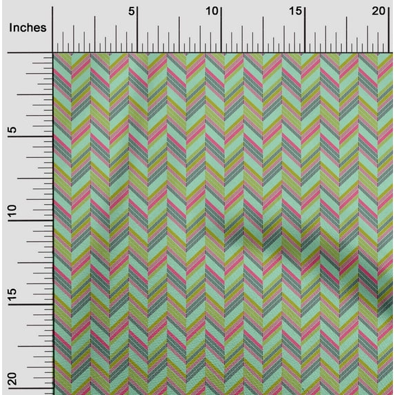 oneOone Cotton Poplin Fabric Herringbone Geometric Print Sewing Fabric BTY 42 Inch Wide