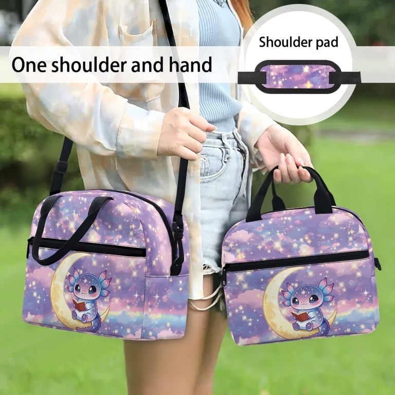NCRJCZQL Axolotl Lunch Bag – Reusable Insulated Tote For Work, School, Picnic