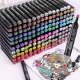 thumbnail image 3 of 12/30/40/60 Soft Hair Note Pen Set Sketch Brush Marker Alcohol-based Comic Drawing Animation, 3 of 5
