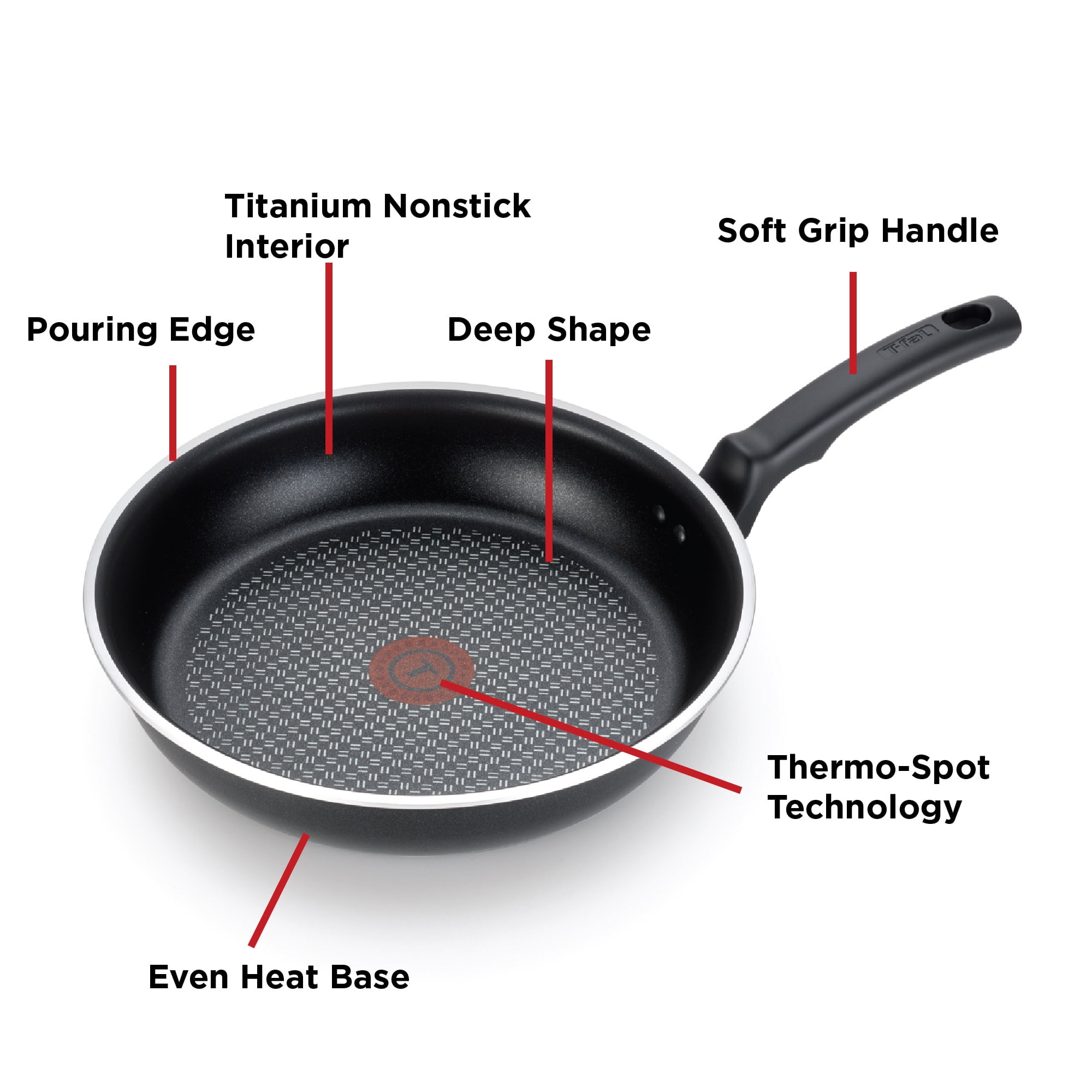 T-FAL T-fal, Specialty Nonstick, 8, 9.5 & 11 Fry Pan Set, Black