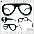 thumbnail image 2 of Retro Hipster Thick Plastic Racer Clear Lens Fashion Eyeglasses Black, 2 of 8