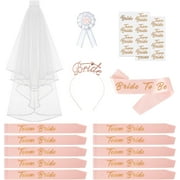 Naler 16Pcs Rose Gold Bachelorette Party Decorations Kit for Bridal Shower Wedding Engagement Decor