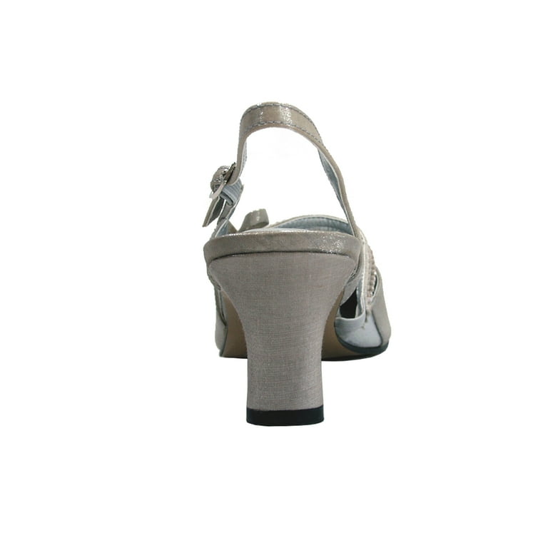 FLORAL Britt Women's Wide Width Dress Slingback Pumps SILVER