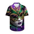 thumbnail image 3 of JURANMO Holiday Deals Tropical Shirts for Men Funny Mask Graphic Printed T-Shirts Casual Lapel Button Up Vacation Beach Top Multicolor XXL, 3 of 6