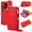 Red, variant on for Samsung Galaxy A53 5G Wallet Case with Card Holder - PU Leather Case Detachable Crossbody Strap & Wristband & Secure Ring, Shockproof Protective RFID Blocking Zipper Purse Phone Cover, Violet