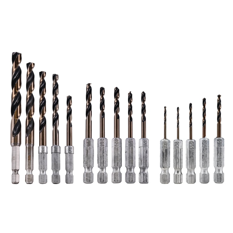 SKIL TDB5000 15pcs Hex Shank Twist Drill Bit Set for ¼-inch Hex