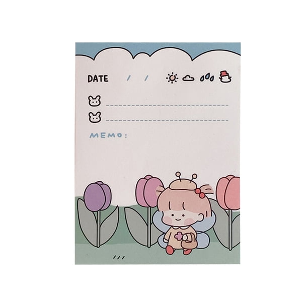 Fondo de niña de dibujos animados Decoración Suministros de papel Blocs de recordatorio de mensajes creativos JShteea Libre de BPA