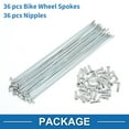 thumbnail image 4 of Unique Bargains 36 Set 14G Bicycle Spokes Bike Wheel Spokes Galvanized Carbon Steel Silver Tone-187mm, 4 of 7