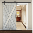 thumbnail image 2 of Essencaliy 42in x84in Solid Wood Barn Door, Made-in-USA Farmhouse Interior Sliding Barn Door With 7.42ft Barndoor Hardware Kit (DIY), 2 of 5