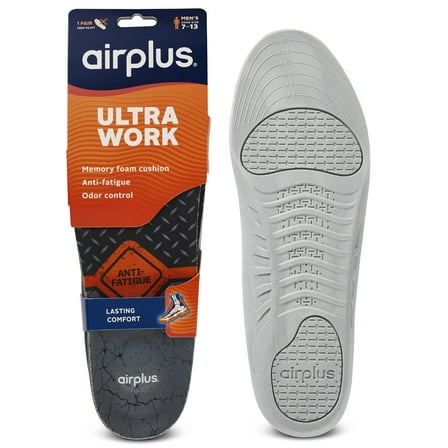 Airplus Ultra Work Memory Foam Insoles for Men, 1 Pair, Size 7-13