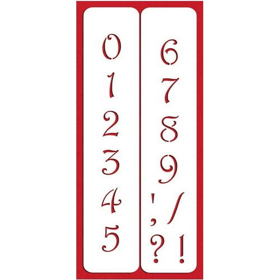 Designer Stencils C140 2.25 Inch Contemporary Numbers Cake Stencils, Beige/semi-transparent