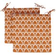 thumbnail image 1 of Vargottam Printed Indoor/Outdoor Chair Pads Non Slip Dining Chair CushionSquareShapedDining Chair Pad With String Ties Machine Washable & Home Decor Cushion- Set Of 2-Orange, 1 of 8