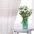 thumbnail image 4 of Yiwa Sheer Curtains, Room Decorative Splicing Stripe Voile Grommet Sheer Curtain Panels Yarn Dyed Boucle Linen Textured Semi Sheer Window Drapes for Bedroom, 52" W x 63" L,Pink/Taupe, 2 Panels, 4 of 7