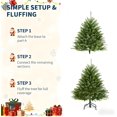 thumbnail image 4 of 9FT Pre-Lit Artificial Christmas Tree with Multi-Color Lights Green PE & PVC Xmas Tree, Easy Assembly Hinged Branches & Foldable Metal Stand for Home Office Holiday Decor, 4 of 10