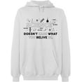 thumbnail image 2 of OXI Hoodie Sweatshirt - Science Doesn’t Care, Basic Casual Hoodie for Men's and Women Fleece Hoodie Long Sleeve - White Large, 2 of 3