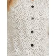 thumbnail image 5 of INSPIRE CHIC Women's Polka Dots Short Sleeve Button Up 1950s Vintage Blouse M White, 5 of 6