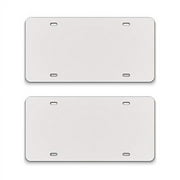 2 White Ultra Thick Blank Aluminum Composite Metal License Plates -Wholesale Car Tags for Customization - Personalize With Vinyl - Bulk Engravable Automotive Plate Tag White License Plate Tag