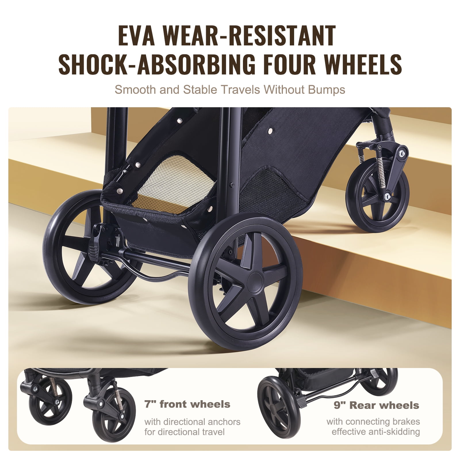 KFFKFF Journey Ensemble: 2-in-1 Infant Bassinet & Stroller, Reversible Seating, Simple One-Click Fold, Durable EVA Wheels with Safe Braking System, Aluminum Frame - Baby Travel Set in Light Gray