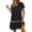 #0232-Black, variant on Womens Summer Shirt Dress 2026 Casual Ruffle Short Sleeve Button Down Flowy Swing Shift Mini Dresses with Pockets