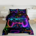 thumbnail image 2 of Homewish Abstract Gradient Gamer 2pcs Bedding Comforter Set For Kids Teens Adults,Video Game Twin Comforter Sets,Neon Lights Breathable Bedding Set,Super Cozy Room Decor,Reversible, 2 of 8