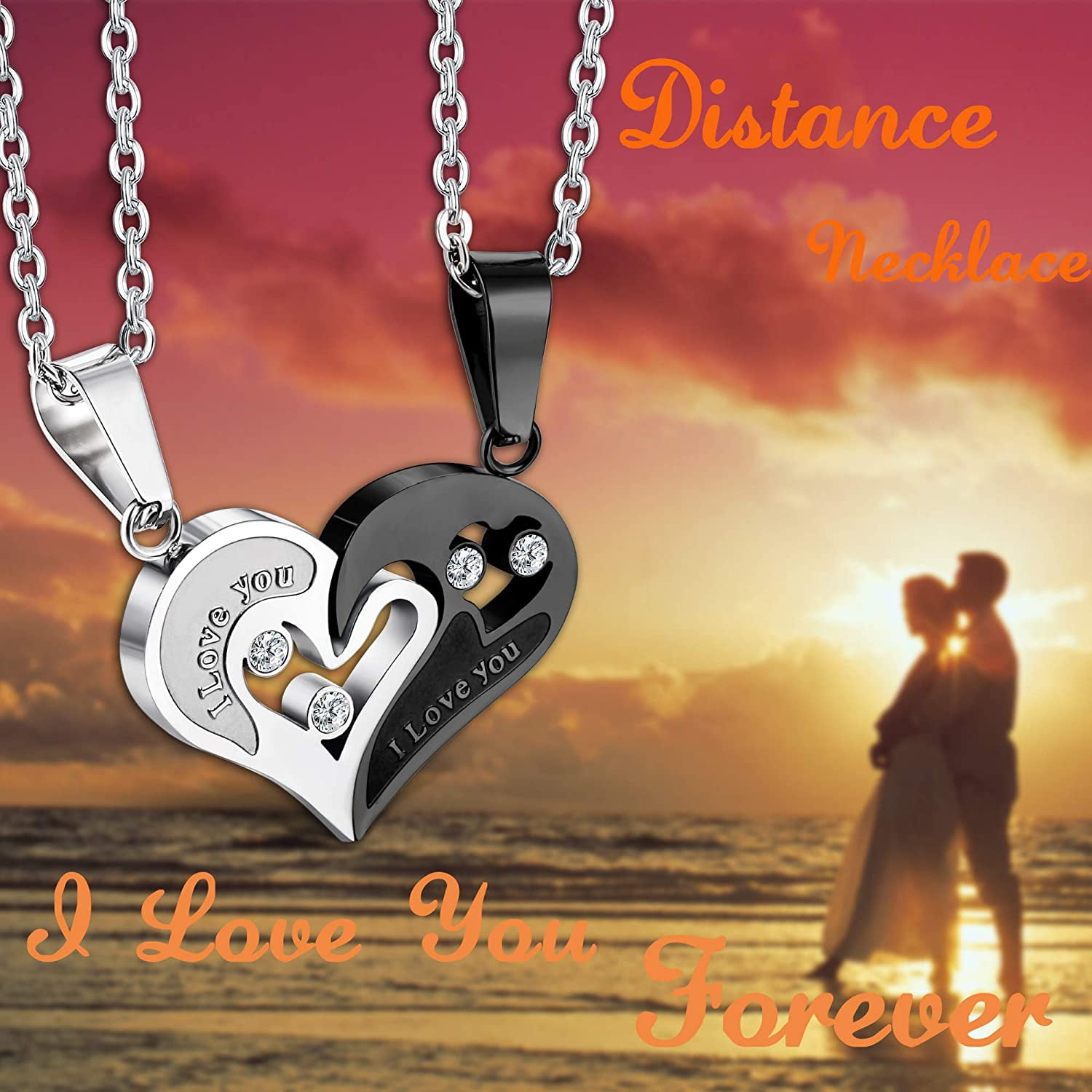 Buy Jslohas 4Pcs Magnetic Couples Necklace Matching Heart Pendant Necklaces  Yin Yang Couples Bracelets Relationship Gifts Valentines Day Gifts for  Girlfriend Boyfriend, Metal, No Gemstone at