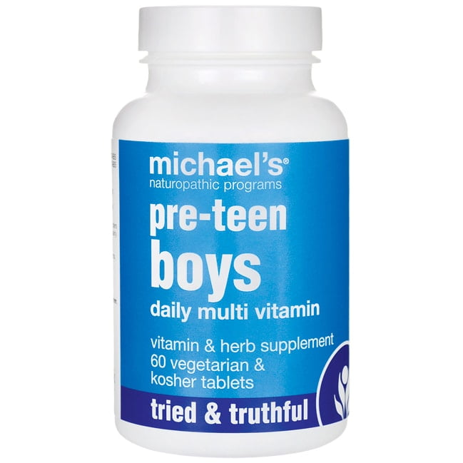 Michael's Naturopathic Programs - Pre-Teen Boys Daily Multi-Vitamin - 60 Vegetarian Tablets