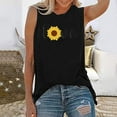 thumbnail image 2 of Womens Tops Summer 2022,Love Flower Print Muscle Tank Top Women Workout Tank Vacation Shirt Casual Letters Print Sleeveless Holiday Shirt, 2 of 4
