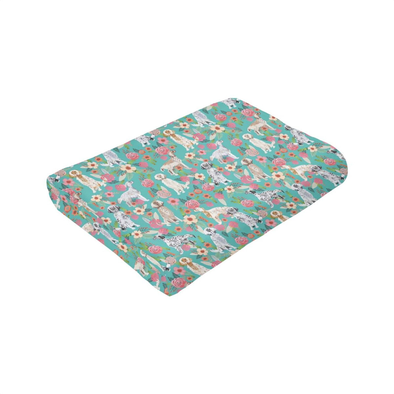Wijzvio English Setter Dogs Lovers Flower Floral Throw Blanket Soft Fuzzy Fleece Blanket For Couch Bed Living Room Decoration 60"X50"