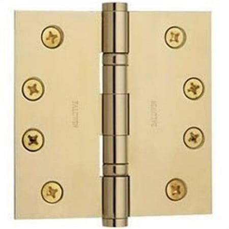 Baldwin 1046.I.NRP Ball Bearing Mortise Hinge Door Hinge 4 1/2 x 4 1/2; Lifetime Polished Brass